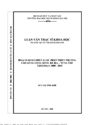 Chiến Lược Phát Triển Trường Cao Đẳng Cộng Đồng Bà Rịa -