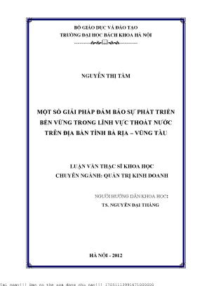 Giải Pháp Phát Triển Bền Vững Trong Lĩnh Vực Thoát Nước