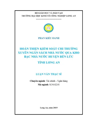 Hoàn thiện kiểm soát chi ngân sách nhà nước tại huyện