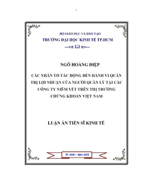 Nhân Tố Ảnh Hưởng Đến Hành Vi Quản Trị Lợi Nhuận Tại Các