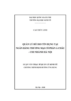 Quản Lý Rủi Ro Tín Dụng Tại Ngân Hàng Thương Mại Cổ Phần
