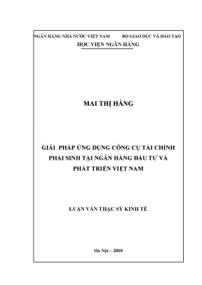 Giải Pháp Ứng Dụng Công Cụ Tài Chính Phái Sinh Tại Ngân