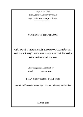 Giải Quyết Tranh Chấp Lao Động Cá Nhân Tại Tòa Án Nhân