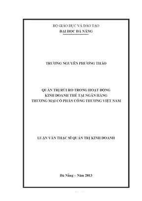 Quản Trị Rủi Ro Trong Kinh Doanh Thẻ Tại Ngân Hàng