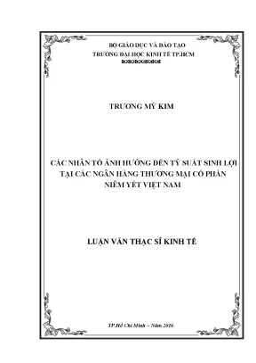 Các nhân tố ảnh hưởng đến tỷ suất sinh lợi của ngân hàng