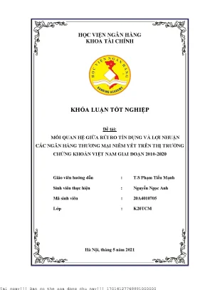 Mối Quan Hệ Giữa Rủi Ro Tín Dụng và Lợi Nhuận Ngân Hàng