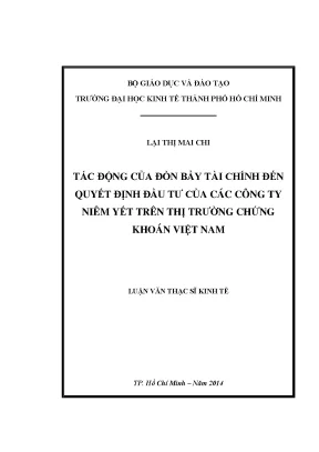 Tác Động Của Đòn Bẩy Tài Chính Đến Quyết Định Đầu Tư Của
