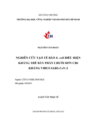 Nghiên Cứu Tạo Tế Bào E. coli Biểu Hiện Kháng Thể CB6