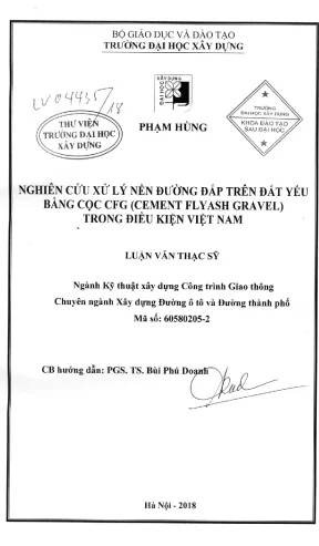 Nghiên Cứu Xử Lý Nền Đường Đắp Trên Đất Yếu Bằng Cọc CFG