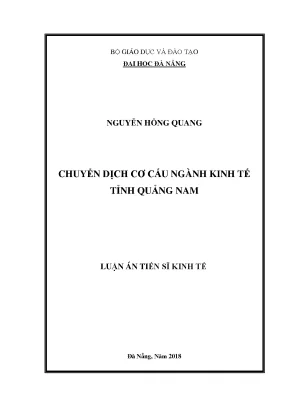 Chuyển Dịch Cơ Cấu Ngành Kinh Tế Tỉnh Quảng Nam: Nghiên