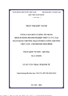 Nâng Cao Chất Lượng Tín Dụng Doanh Nghiệp Nhỏ và Vừa Tại