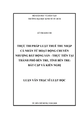 Phân Tích Pháp Luật Thuế Thu Nhập Cá Nhân Từ Chuyển