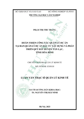 Nâng cao hiệu quả quản lý dự án tại huyện Tân Lạc, tỉnh