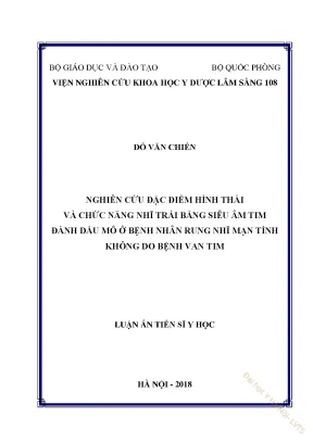 Nghiên Cứu Hình Thái và Chức Năng Nhĩ Trái Bằng Siêu Âm
