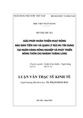 Giải Pháp Tối Ưu Bảo Đảm Tiền Vay và Quản Lý Rủi Ro Tín