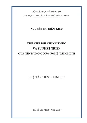 Phát Triển Tín Dụng Công Nghệ Tài Chính Qua Thể Chế Phi