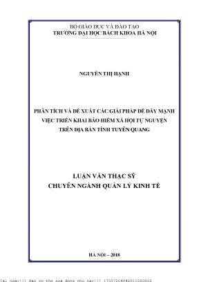 Giải Pháp Đẩy Mạnh Bảo Hiểm Xã Hội Tự Nguyện Tại Tỉnh