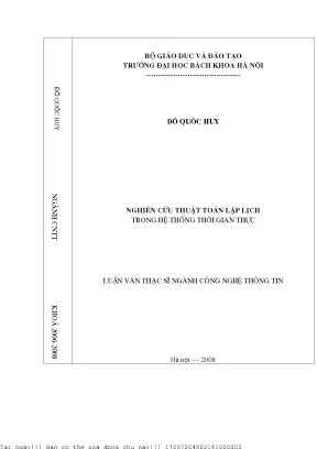 Nghiên Cứu Lập Lịch Tác Vụ Thời Gian Thực Trong Hệ Thống