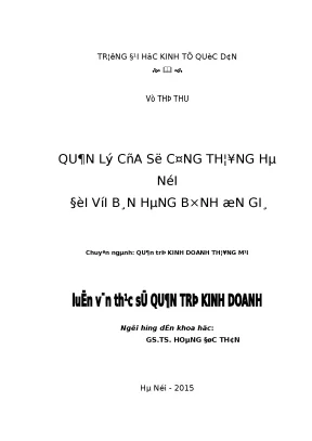 Quản Lý Bán Hàng Bình Ổn Giá Tại Hà Nội: Thực Trạng và
