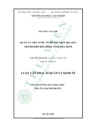Quản Lý Nhà Nước Về Đô Thị Tại Thành Phố Hòa Bình: Thực