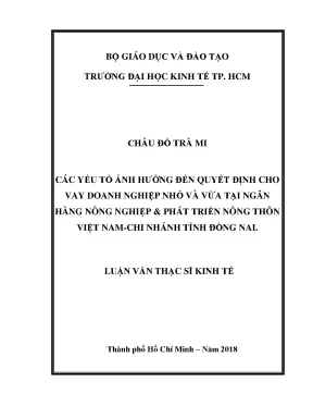 Các Yếu Tố Ảnh Hưởng Đến Quyết Định Cho Vay Doanh Nghiệp