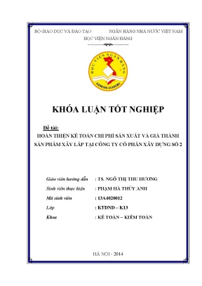 Hoàn thiện kế toán chi phí sản xuất và giá thành sản