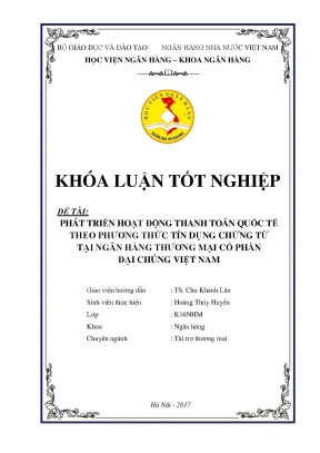 Phát Triển Hoạt Động Thanh Toán Quốc Tế Tại Ngân Hàng 