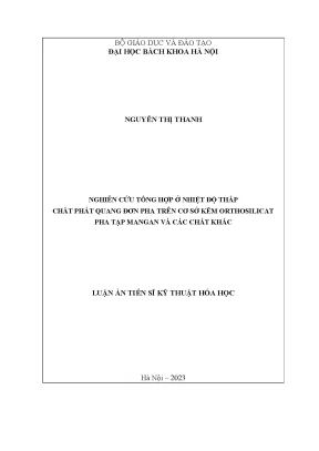 Nghiên Cứu Chất Phát Quang Đơn Pha Từ Kẽm Orthosilicat