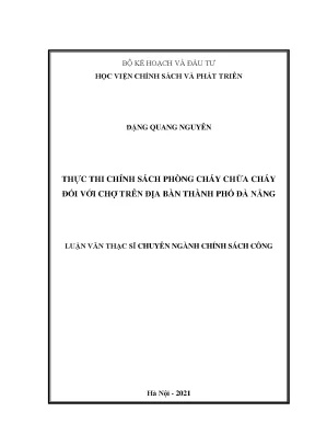 Thực Thi Chính Sách Phòng Cháy Chữa Cháy Tại Chợ Đà