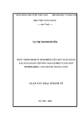 Phát Triển Dịch Vụ Bảo Hiểm Liên Kết Ngân Hàng Tại