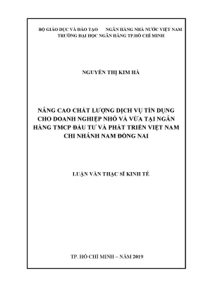 Nâng Cao Chất Lượng Dịch Vụ Tín Dụng Cho Doanh Nghiệp 