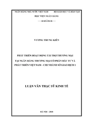 Phát Triển Hoạt Động Tài Trợ Thương Mại Tại Ngân Hàng