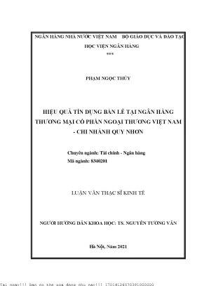 Nâng Cao Hiệu Quả Tín Dụng Bán Lẻ Tại Ngân Hàng TMCP
