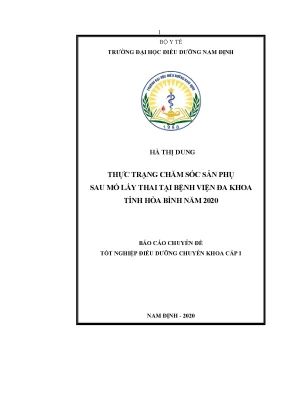 Chăm sóc sản phụ sau mổ lấy thai tại Bệnh viện Đa khoa 