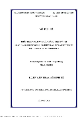Phát Triển Dịch Vụ Ngân Hàng Điện Tử Tại BIDV Chi Nhánh