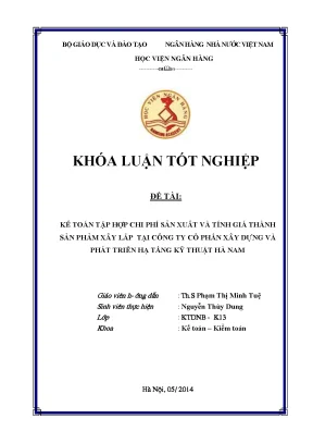Kế Toán Chi Phí Sản Xuất và Tính Giá Thành Sản Phẩm Xây