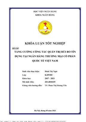 Quản Trị Rủi Ro Tín Dụng Tại Ngân Hàng TMCP Quốc Tế Việt
