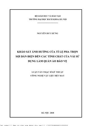 Khảo Sát Ảnh Hưởng Của Tỉ Lệ Pha Trộn Sợi Dẫn Điện Đến 