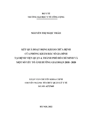 Kết Quả Khám Chữa Bệnh Tại Phòng Khám Bác Sĩ Gia Đình 