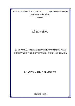 Xử Lý Nợ Xấu Tại Ngân Hàng Thương Mại Cổ Phần Đầu Tư Và