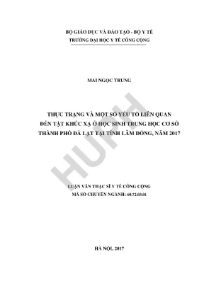 Thực Trạng Tật Khúc Xạ Ở Học Sinh Trung Học Cơ Sở Tại Đà Lạt