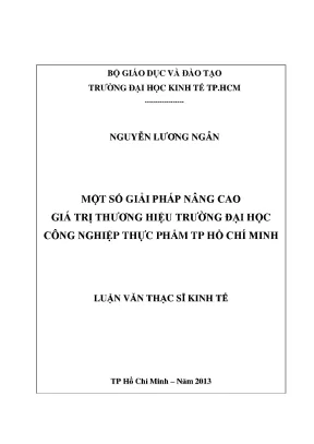 Giải Pháp Nâng Cao Giá Trị Thương Hiệu Trường Đại Học 