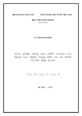 Giải Pháp Nâng Cao Chất Lượng Tín Dụng Tại Ngân Hàng Đầu