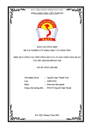 Nâng Cao Hiệu Quả Tiếp Công Dân Tại Ủy Ban Nhân Dân Quận 