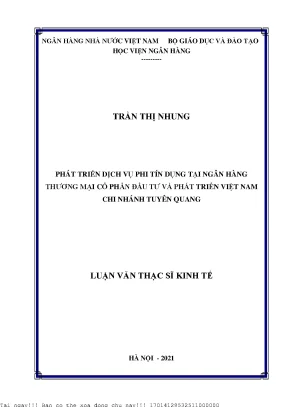 Phát Triển Dịch Vụ Phi Tín Dụng Tại Ngân Hàng Thương Mại