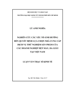 Nghiên Cứu Các Yếu Tố Ảnh Hưởng Đến Quyết Định Lựa Chọn