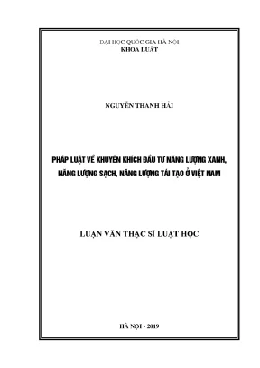 Khuyến Khích Đầu Tư Năng Lượng Xanh, Sạch và Tái Tạo tại