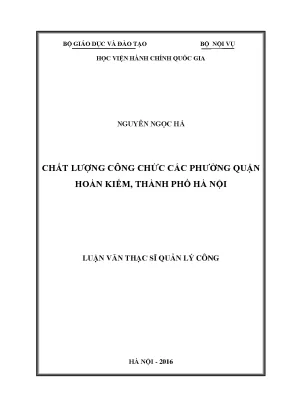 Nâng cao chất lượng công chức phường quận Hoàn Kiếm, Hà Nội