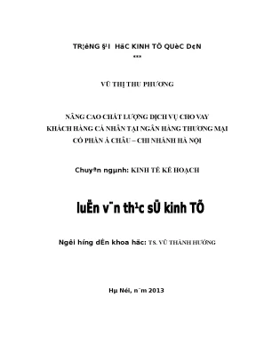 Nâng Cao Chất Lượng Dịch Vụ Cho Vay Khách Hàng Cá Nhân