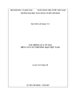 Tác Động Của Tỷ Giá Đến Cán Cân Thương Mại Việt Nam: